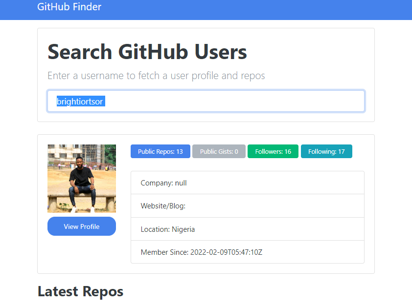 github finder